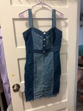 Venus Denim Bustier Patchwork dress - Blue